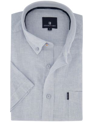 State of Art Overhemd lichtblauw gestreept State of Art linnen Regular fit