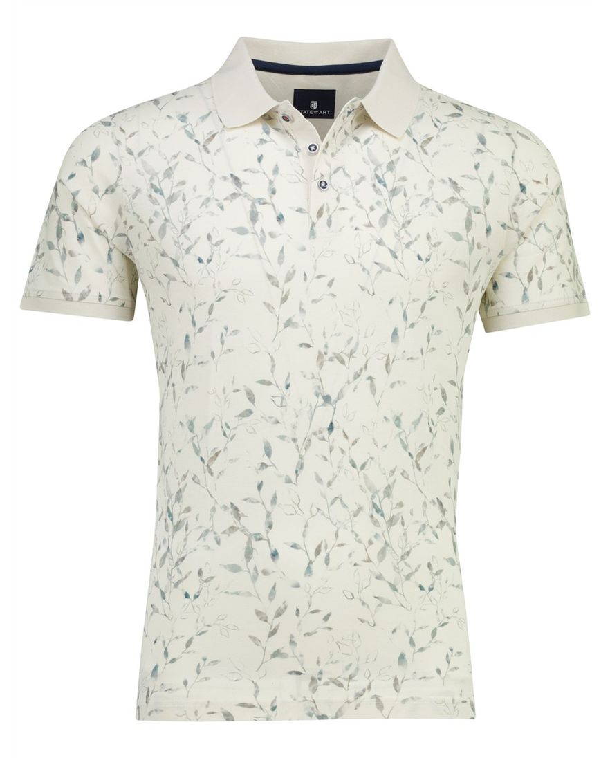 Srème polo State of Art geprint pique