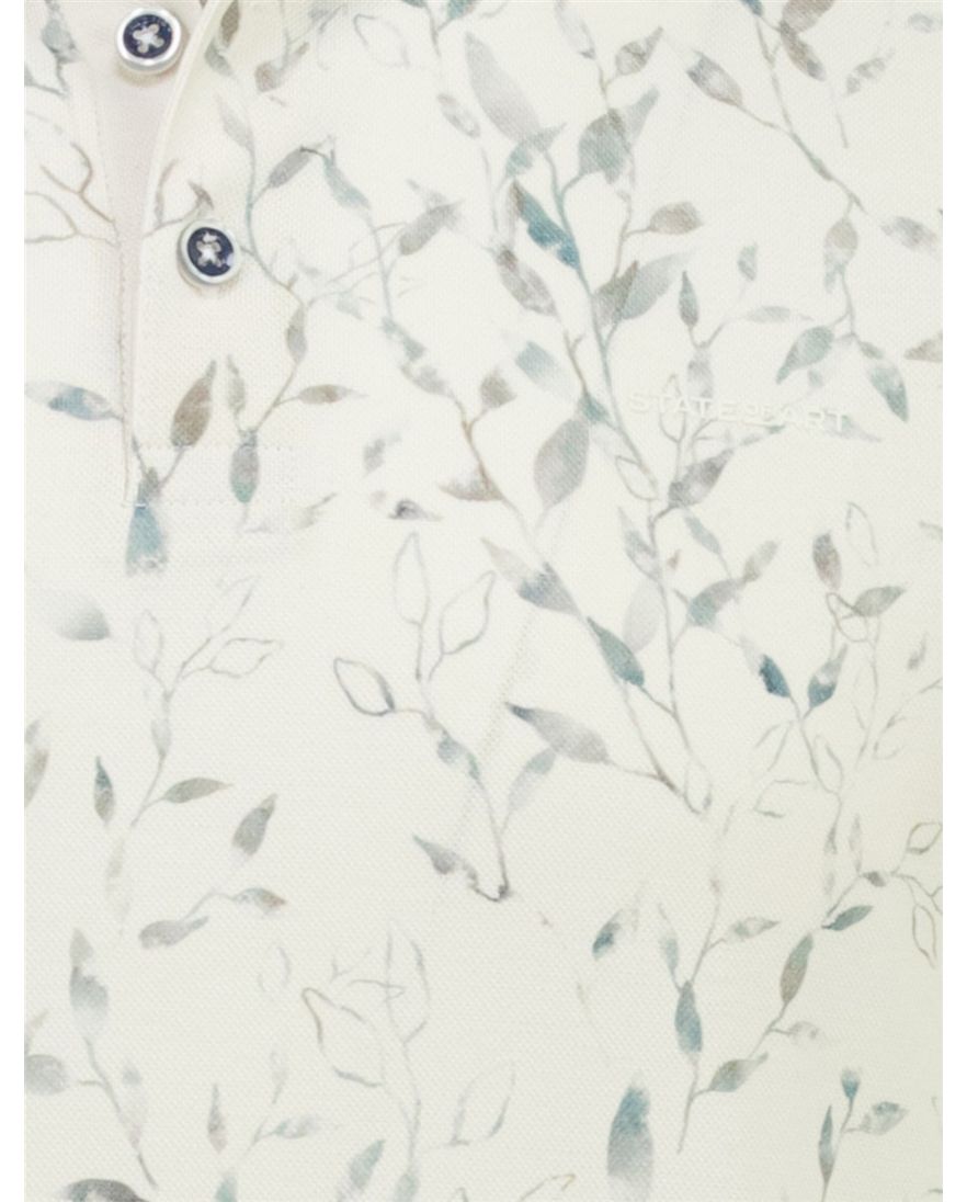 Srème polo State of Art geprint pique