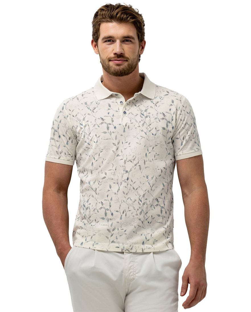 Srème polo State of Art geprint pique