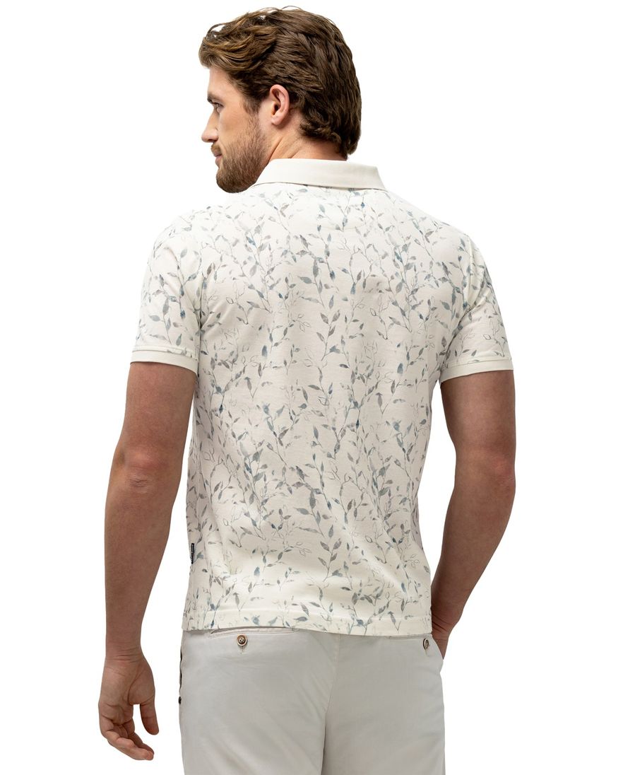 Srème polo State of Art geprint pique