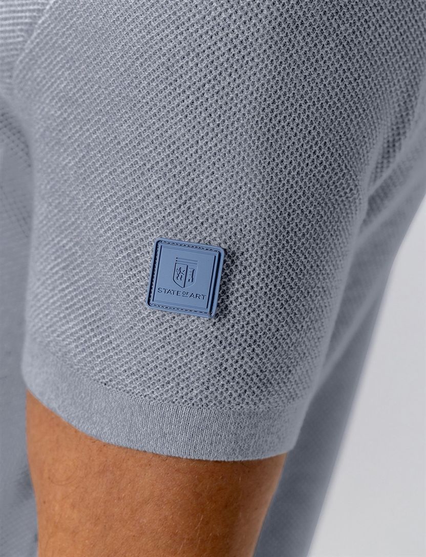 Blauw poloshirt State of Art Regular Fit korte mouw
