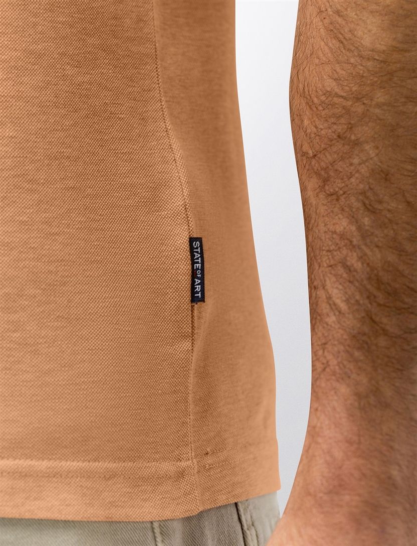 Oranje poloshirt State of Art Regular Fit structuur kraag