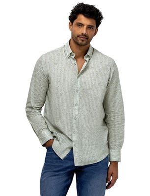 State of Art Overhemd State of Art lichtgroen print wijde fit