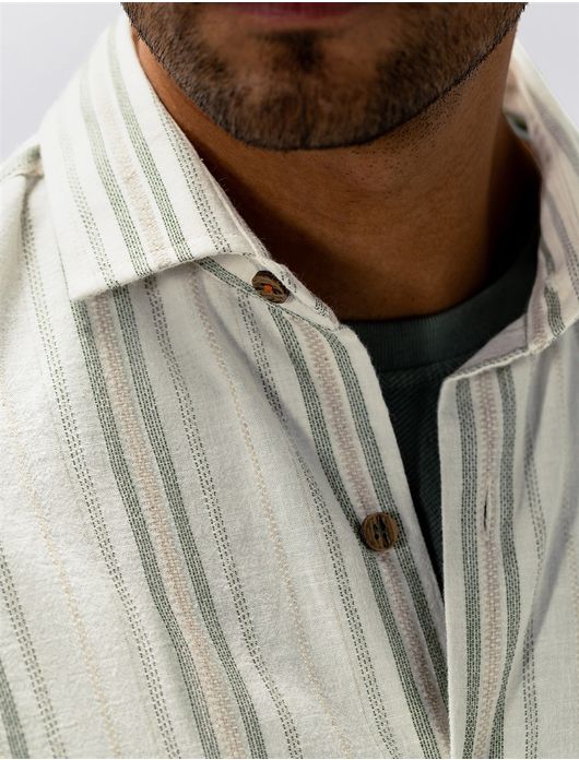 State of Art overhemd crème gestreept