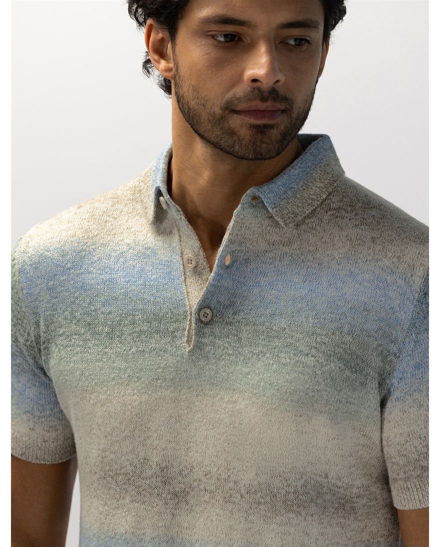 State of Art polo groene blauwe strepen