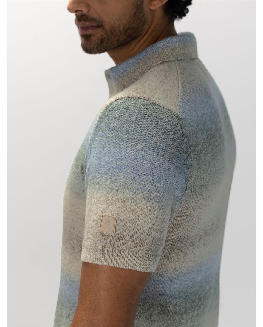 State of Art polo groene blauwe strepen