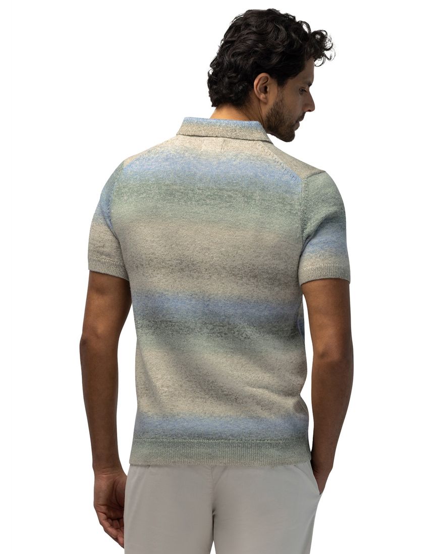 State of Art polo groene blauwe strepen