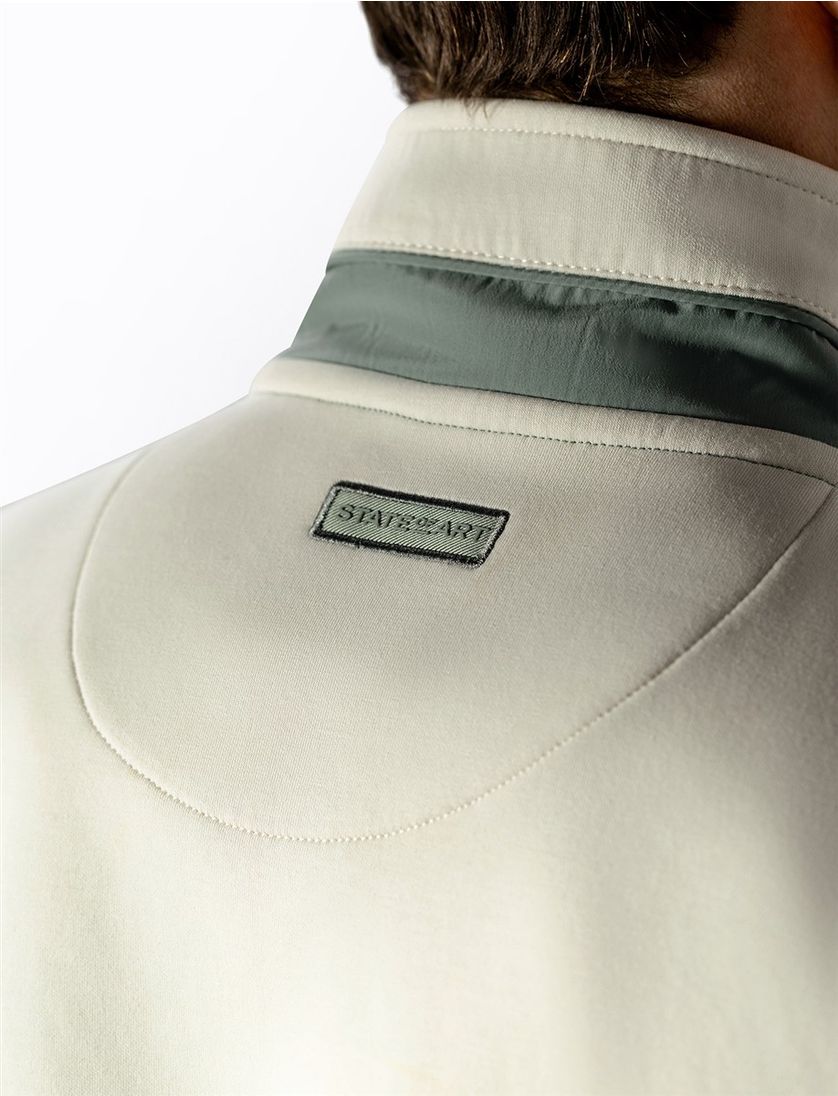 Vest State of Art beige groen normale fit rits