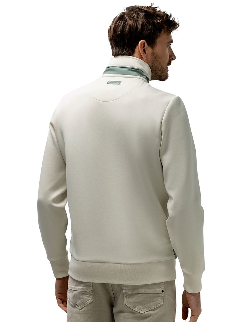 Vest State of Art beige groen normale fit rits