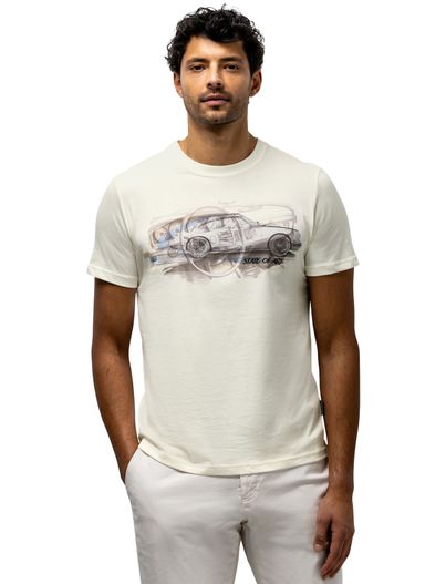 State of Art T-shirt State of Art creme met boord