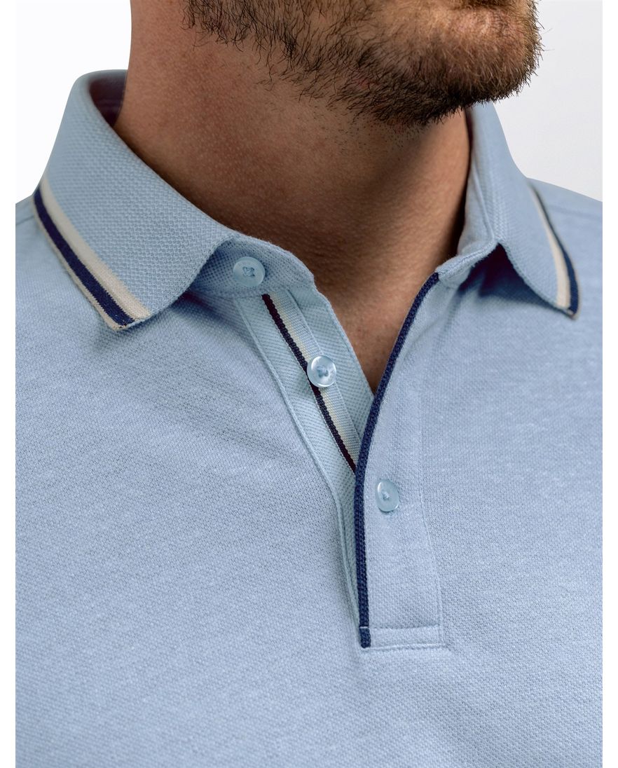 Poloshirt State of Art blauw 3 knoops