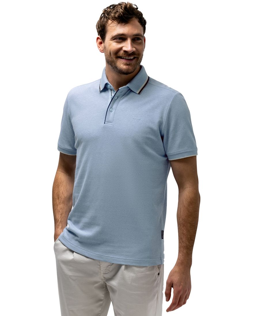 Poloshirt State of Art blauw 3 knoops