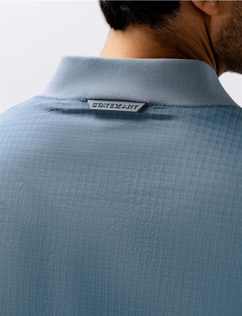 Blauwe reversible bomberjack State of Art ruiten