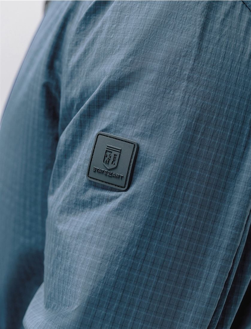 Blauwe reversible bomberjack State of Art ruiten