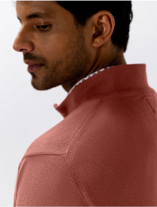 Half zip trui State of Art effen roze