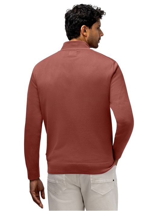 Half zip trui State of Art effen roze