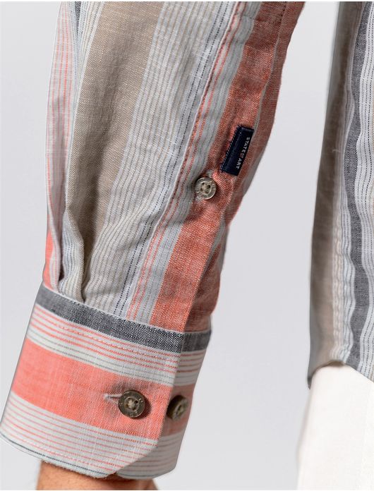 State of Art overhemd rood gestreept wijde fit