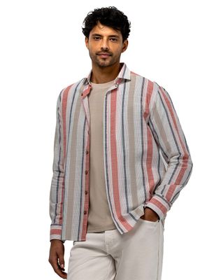 State of Art Overhemd State of Art rood gestreept wijde fit