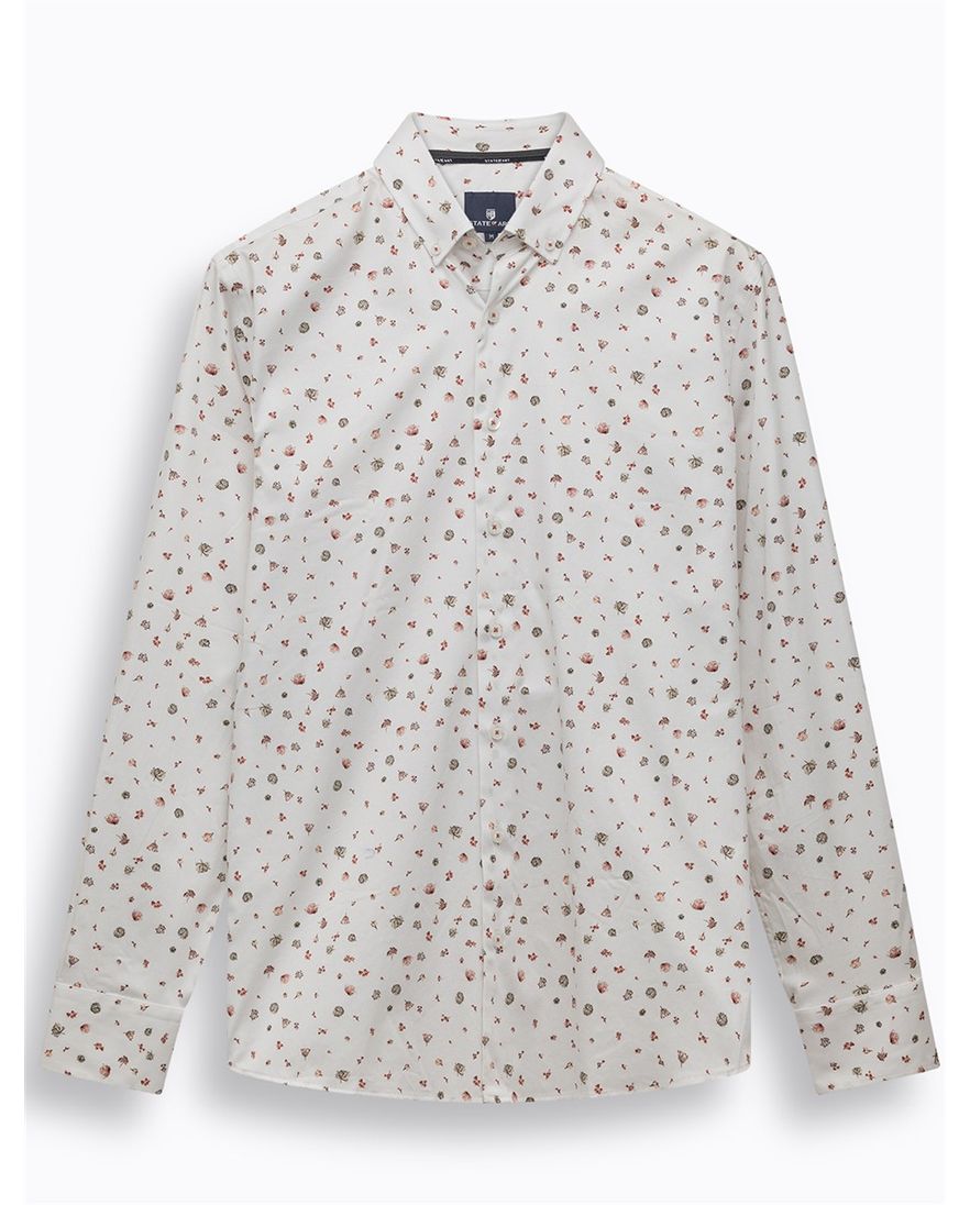Wit overhemd print State of Art button-down boord