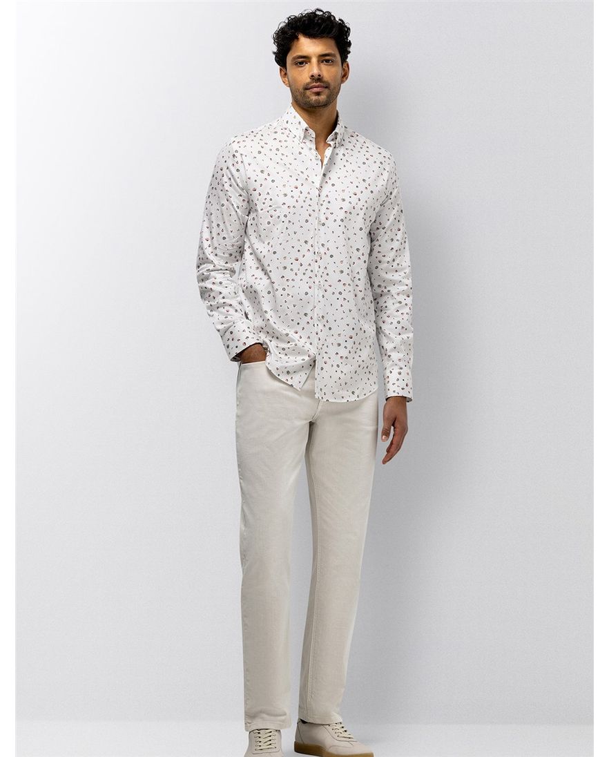 Wit overhemd print State of Art button-down boord