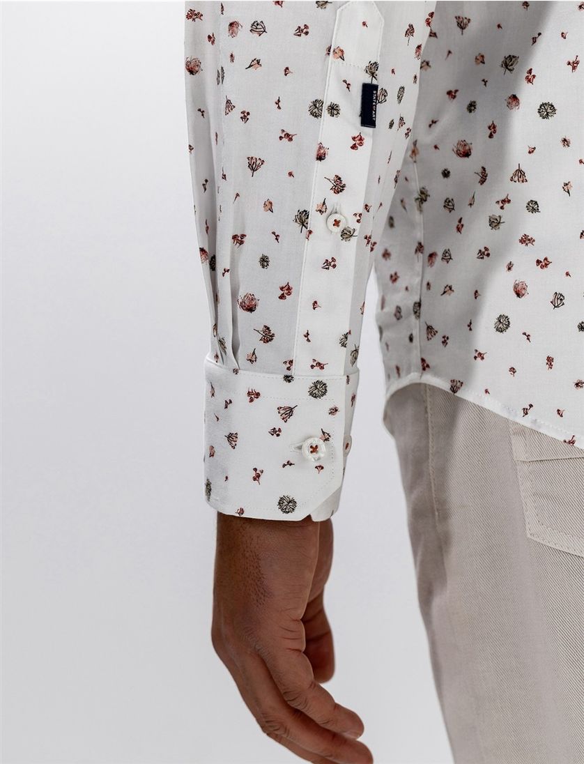 Overhemd State of Art wit print wijde fit