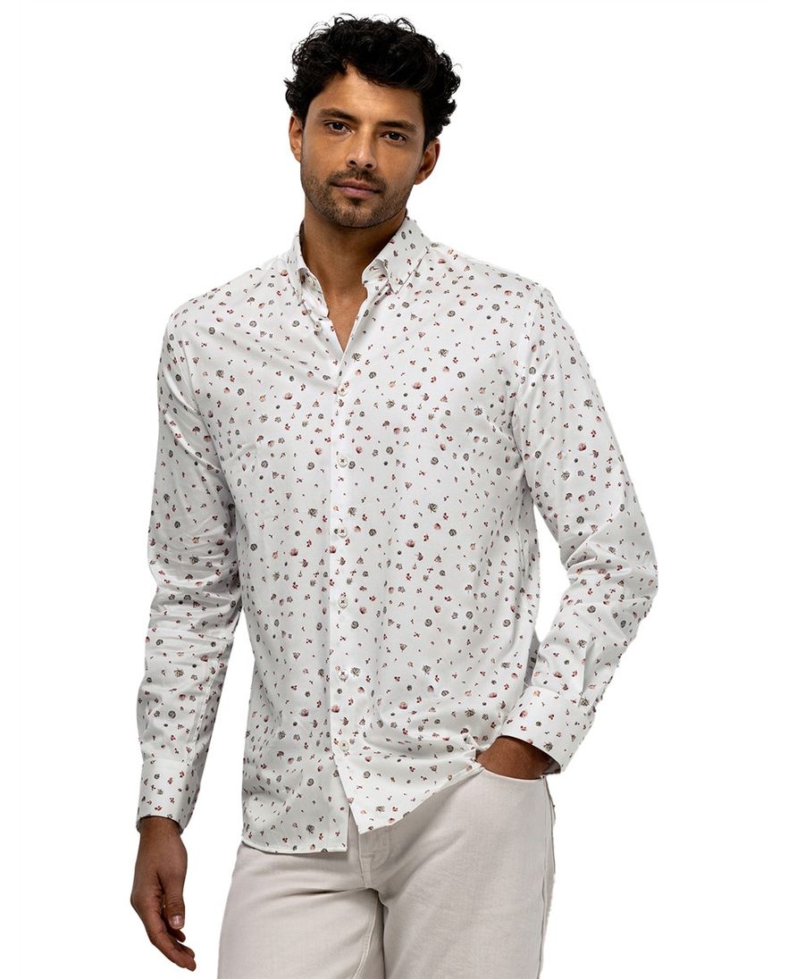 Wit overhemd print State of Art button-down boord