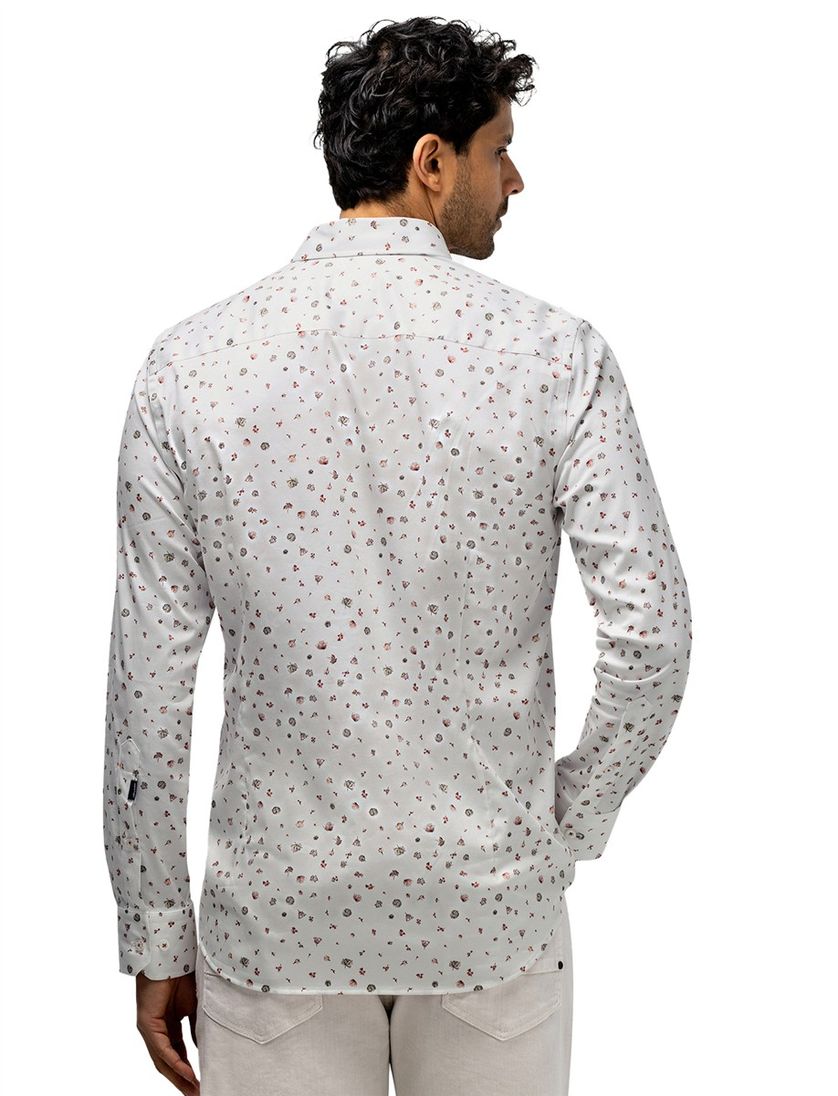 Overhemd State of Art wit print wijde fit