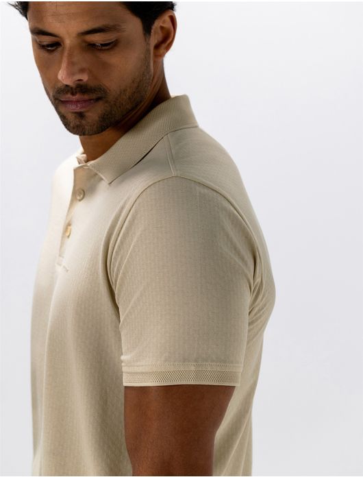 State of Art poloshirt beige met structuur