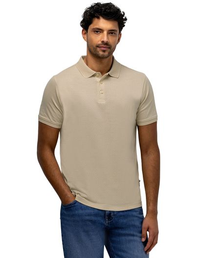 State of Art Poloshirt State of Art beige structuur