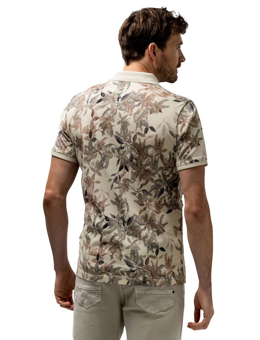 Korte mouw polo State of Art beige regular fit