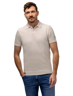 State of Art Korte mouw polo State of Art creme regular fit