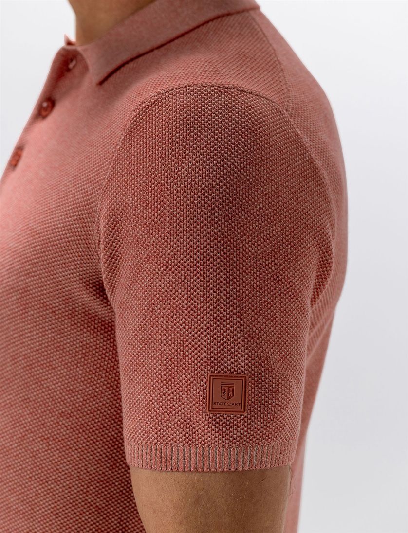 Korte mouw polo State of Art roze regular fit