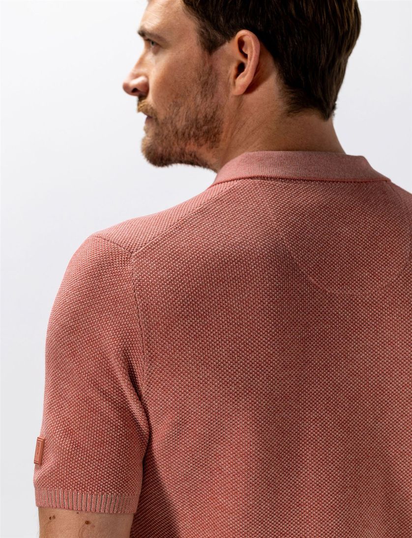 Korte mouw polo State of Art roze regular fit