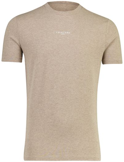 Cavallaro Lichtbruin t-shirt Cavallaro Bari tee ronde hals