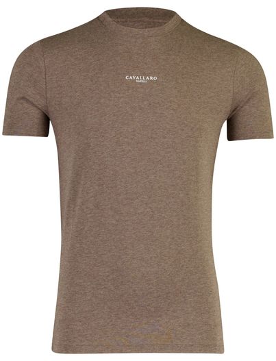 Cavallaro T-shirt Cavallaro Napoli Baroni Tee bruin met opdruk regular fit