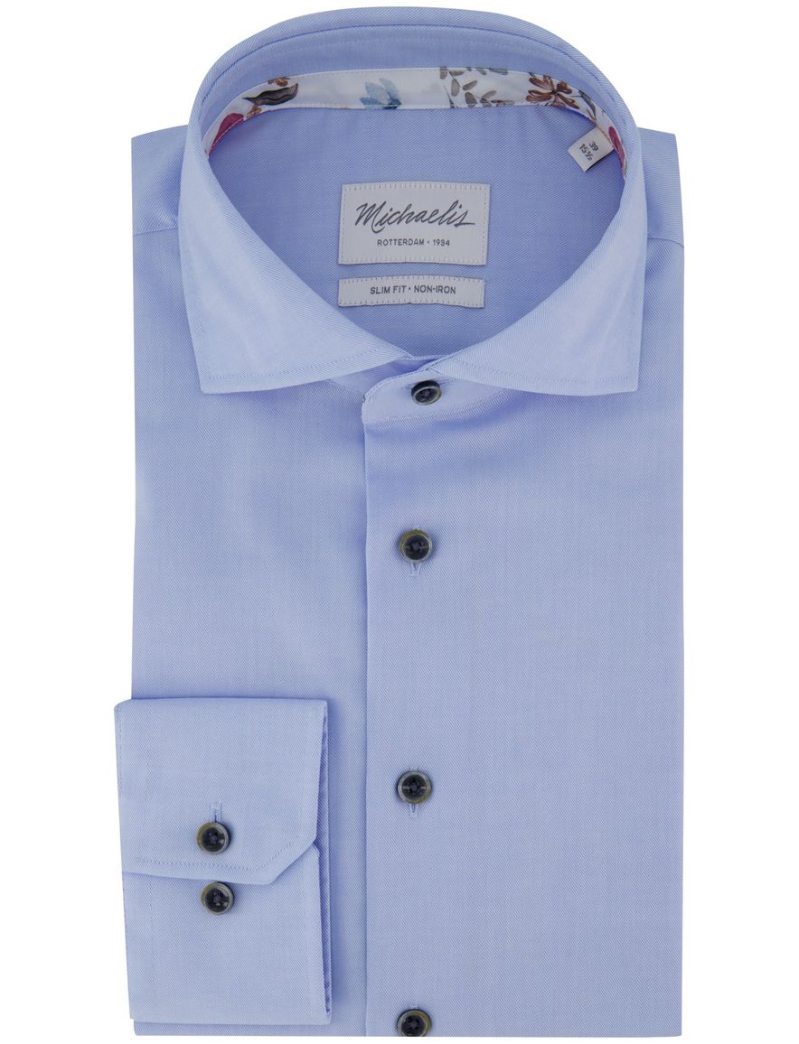 Strijkvrij slim fit overhemd Michealis lichtblauw cutaway boord