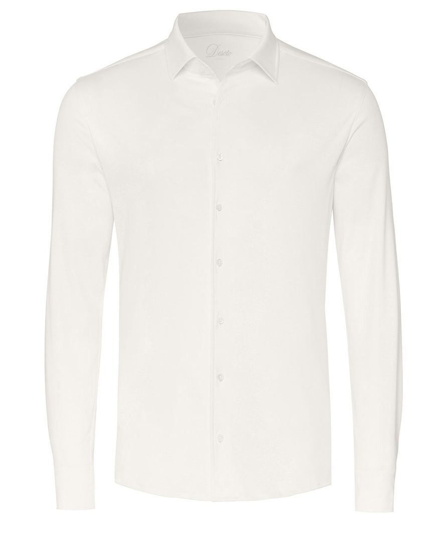 Overhemd wit Desoto Luxury Tailored Fit witte knoop