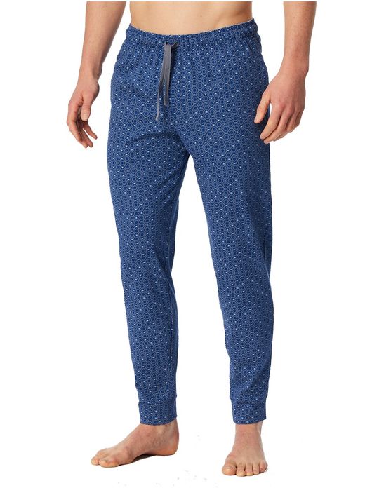 Schiesser lange pyjamabroek blauw geprint