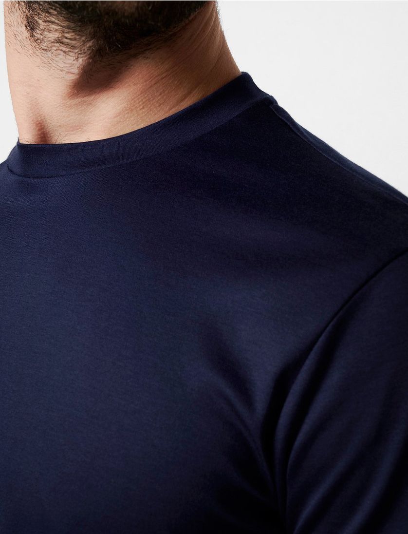 Donkerblauw T-shirt Desoto Slim Fit ronde hals
