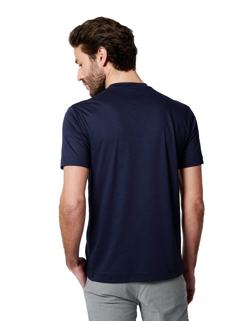 Donkerblauw T-shirt Desoto Slim Fit ronde hals