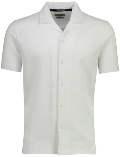 Pierre Cardin Wit overhemd Pierre Cardin Atelier korte mouwen structuur