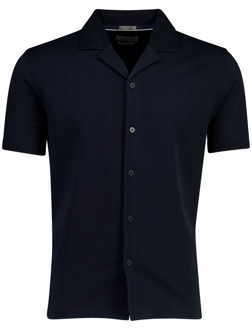 Navy overhemd Pierre Cardin Atelier korte mouwen knopen
