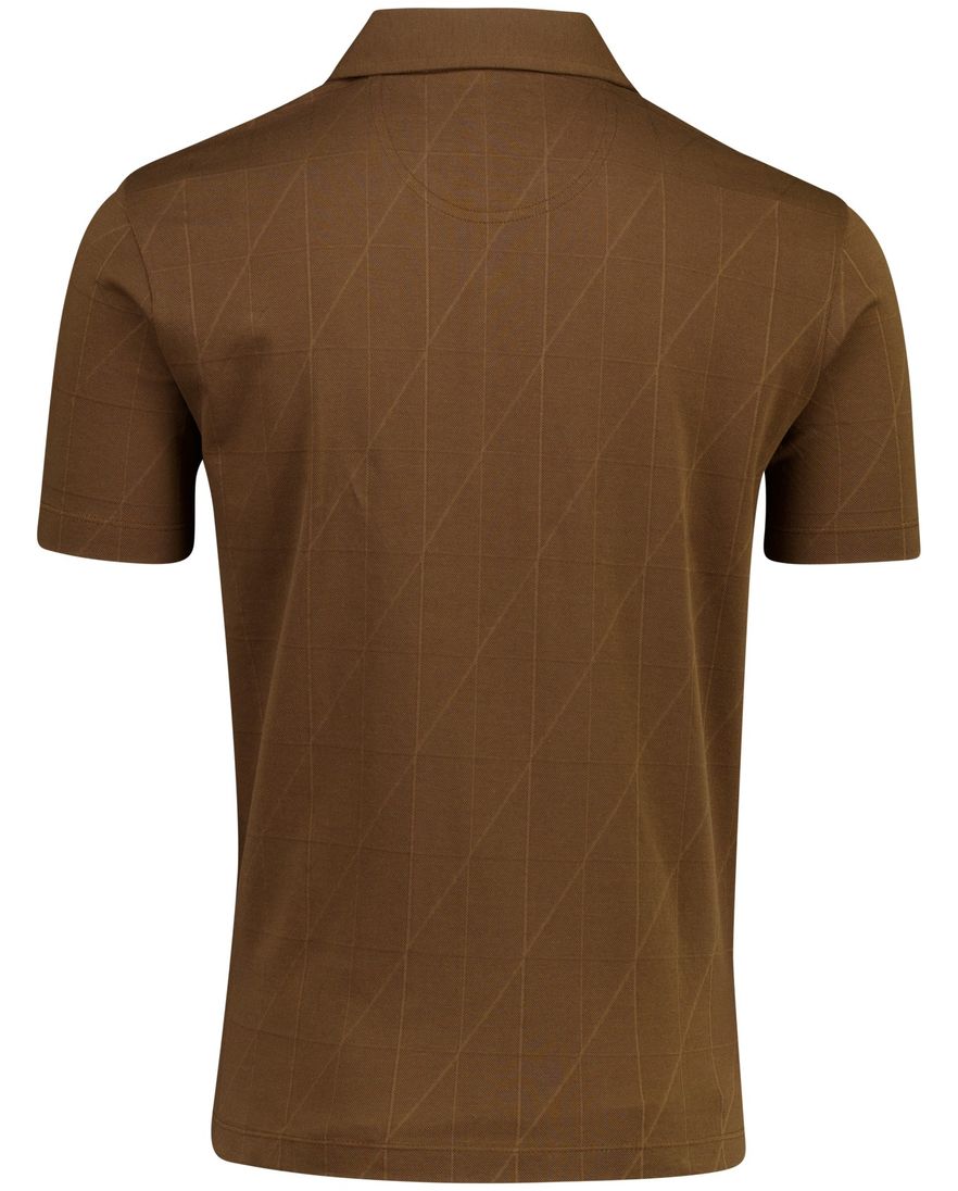 Pierre Cardin Atelier overhemd korte mouw reverskraag knopen bruin