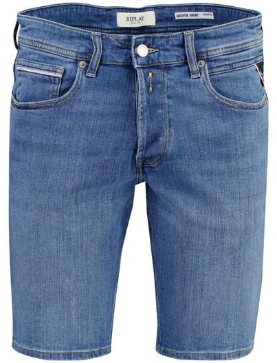 Replay Denim korte broek Replay grover blauw straight fit