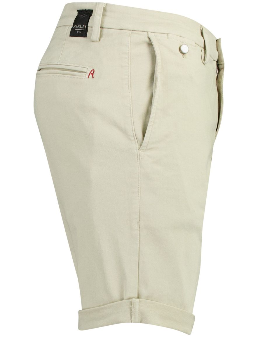 Beige Replay benni korte broek chino normale fit