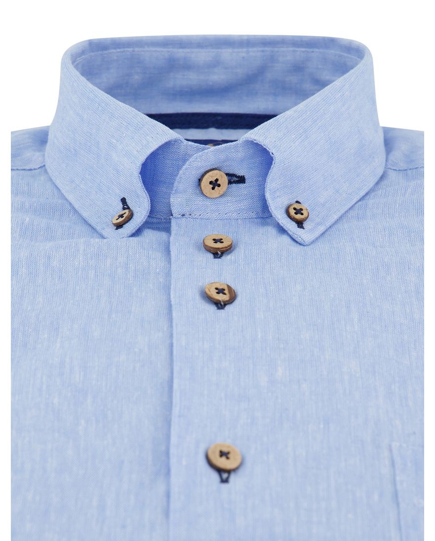 overhemd lichtblauw gemêleerd Eden Valley regular fit button-down
