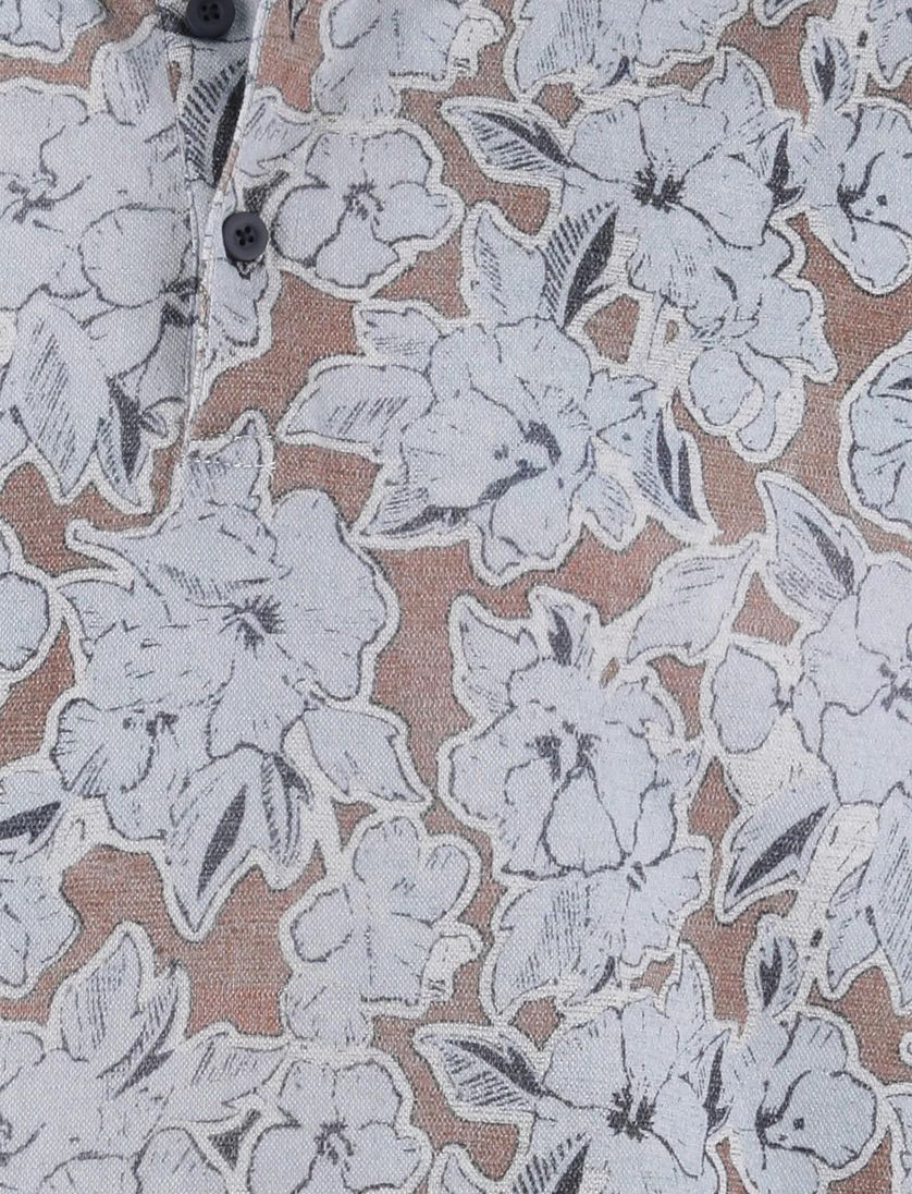 Polo Eden Valley lichtblauw printje bloemen 3 knopen