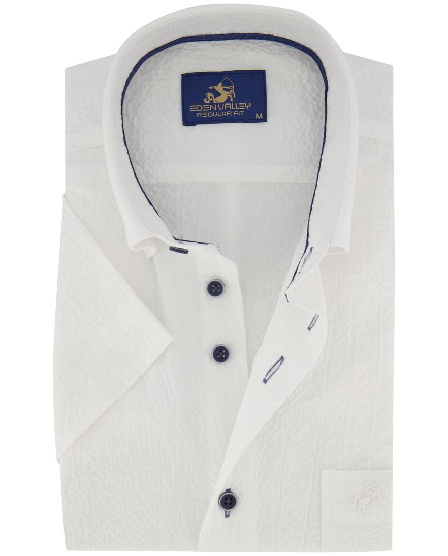 overhemd wit Eden Valley Regular fit button-down korte mouw