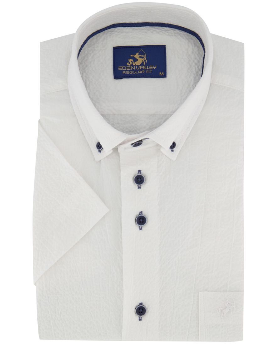 overhemd wit Eden Valley Regular fit button-down korte mouw